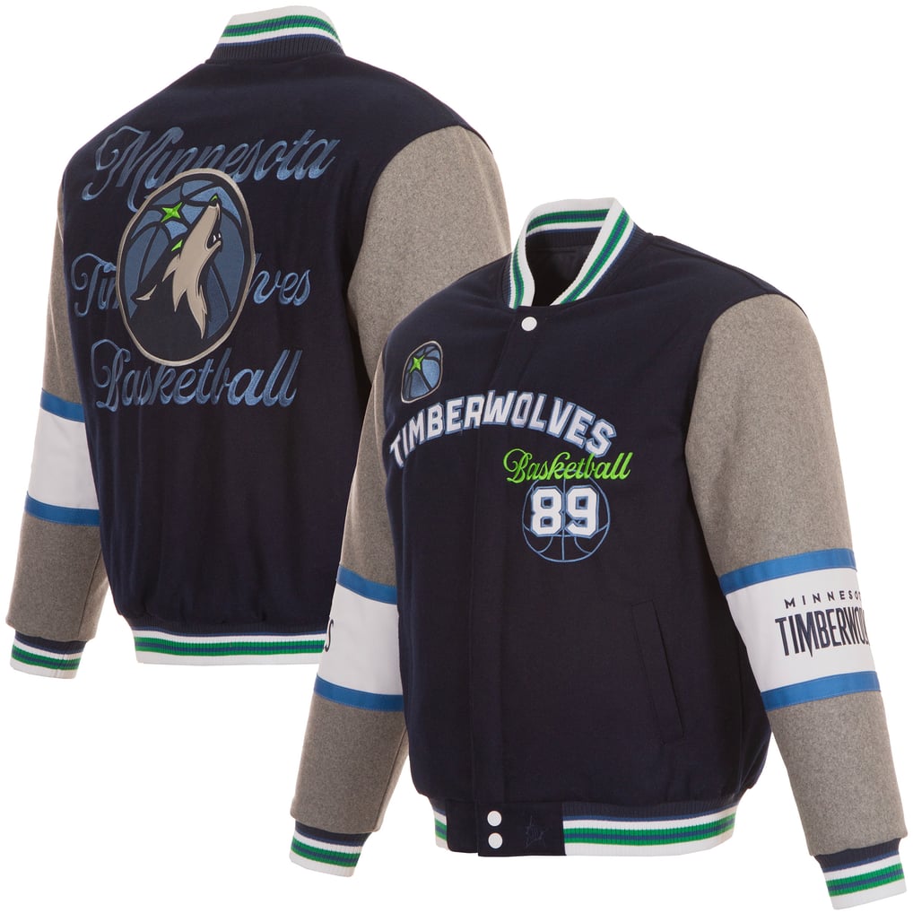  Minnesota Timberwolves JH Design Reversible Wool Full-Zip Jacket - Navy